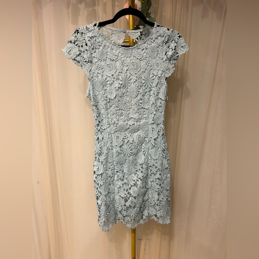 Lulu’s Love Poem Light Blue Lace Mini Dress - Picture 5 of 6
